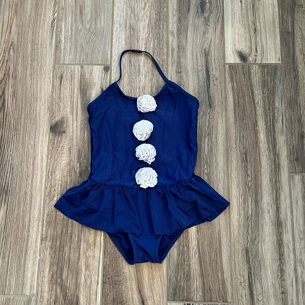 Gymboree One Piece Blue Halter Swimsuit Size 8